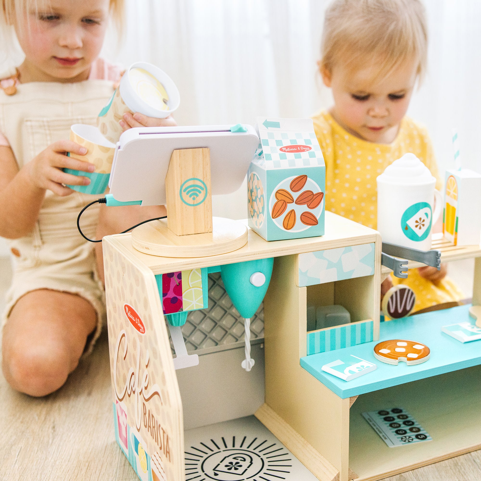 Melissa & Doug Wooden Cafe Barista Coffee Shop - Image 2