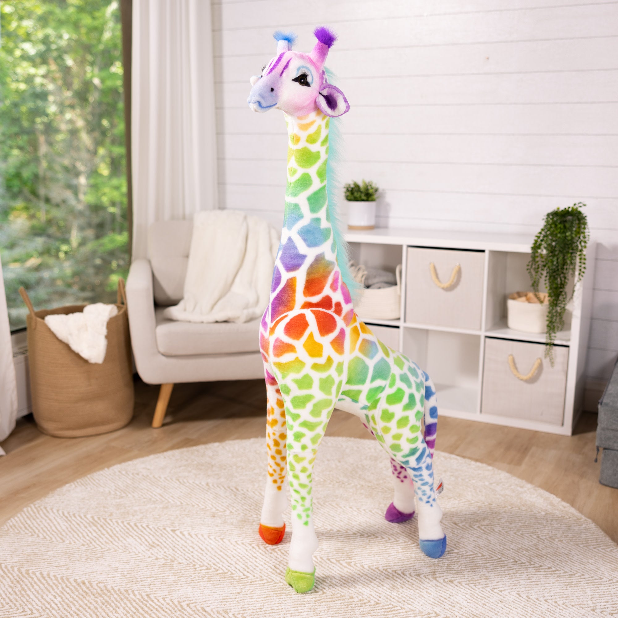 Melissa & Doug Rainbow Giraffe Lifelike Plush - Image 9