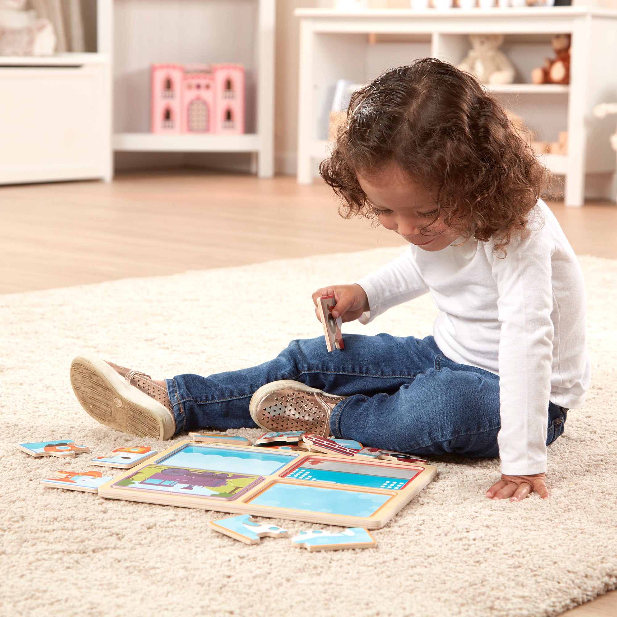 Melissa & Doug Natural Play Wooden Puzzle: Ready, Set, Go - Image 7