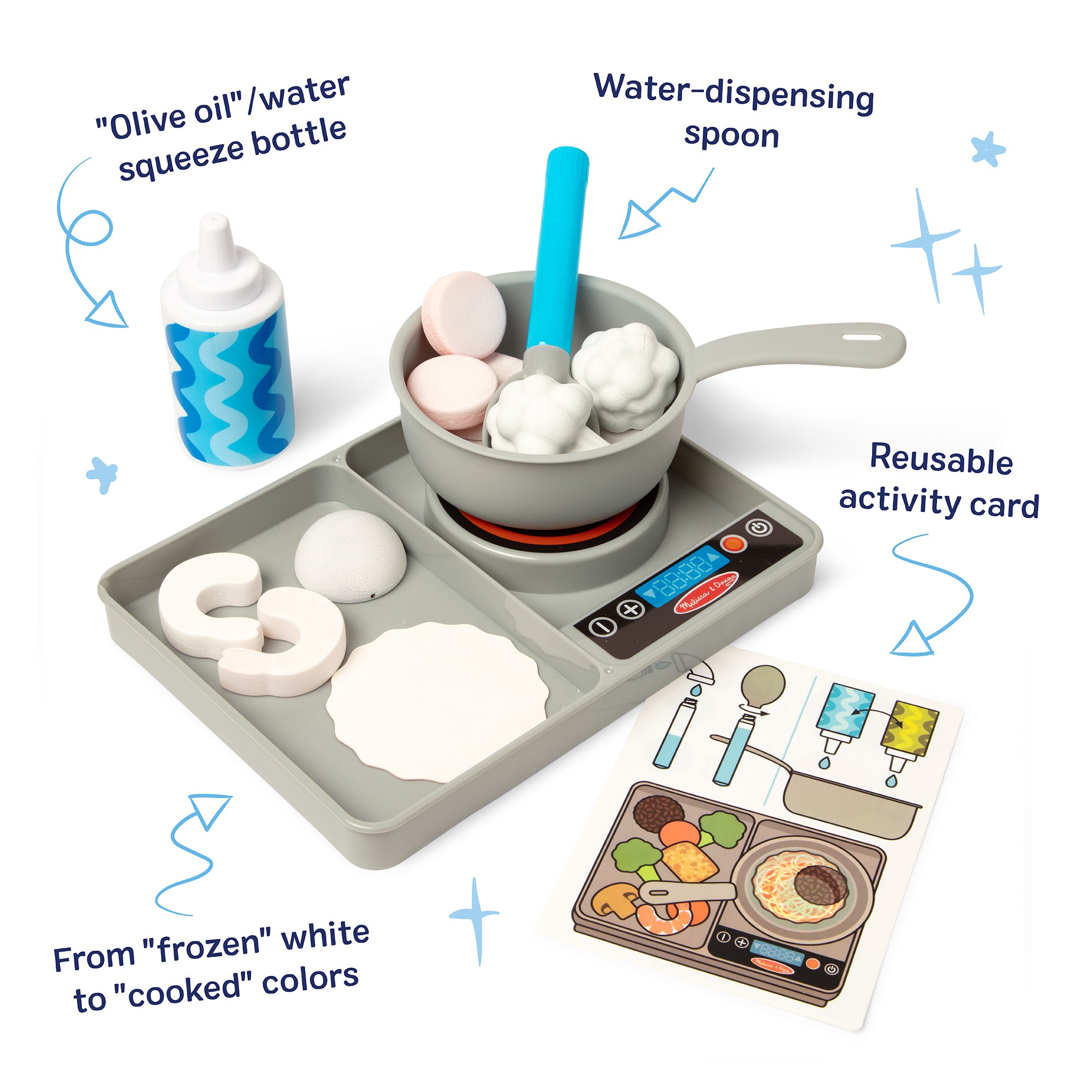 Melissa & Doug Simmer & Stir Stovetop Play Set with Color Changing Water WOW! - Image 4