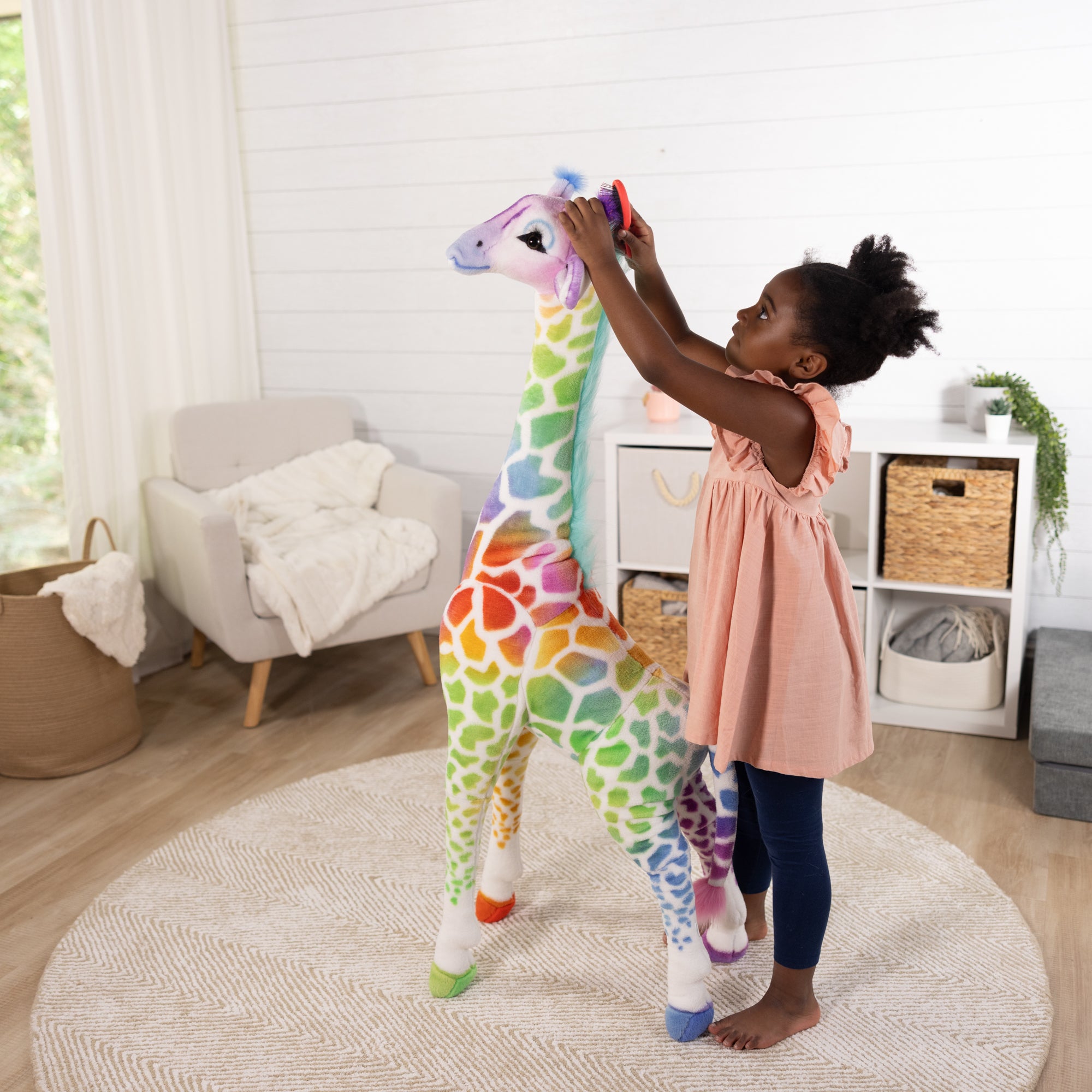 Melissa & Doug Rainbow Giraffe Lifelike Plush - Image 10
