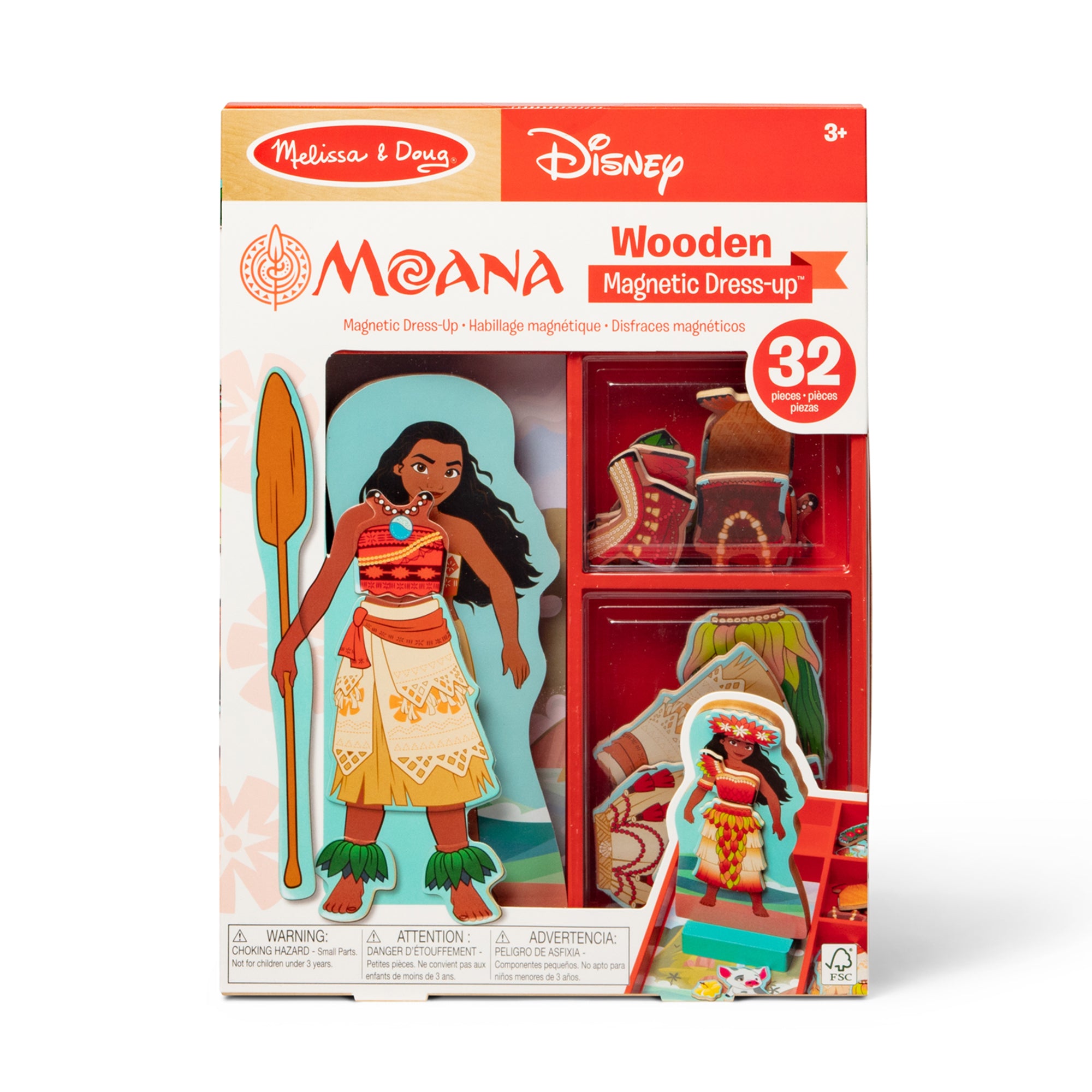 Melissa & Doug Disney Princess Moana Wooden Magnetic Dress-Up Play Set - Image 3