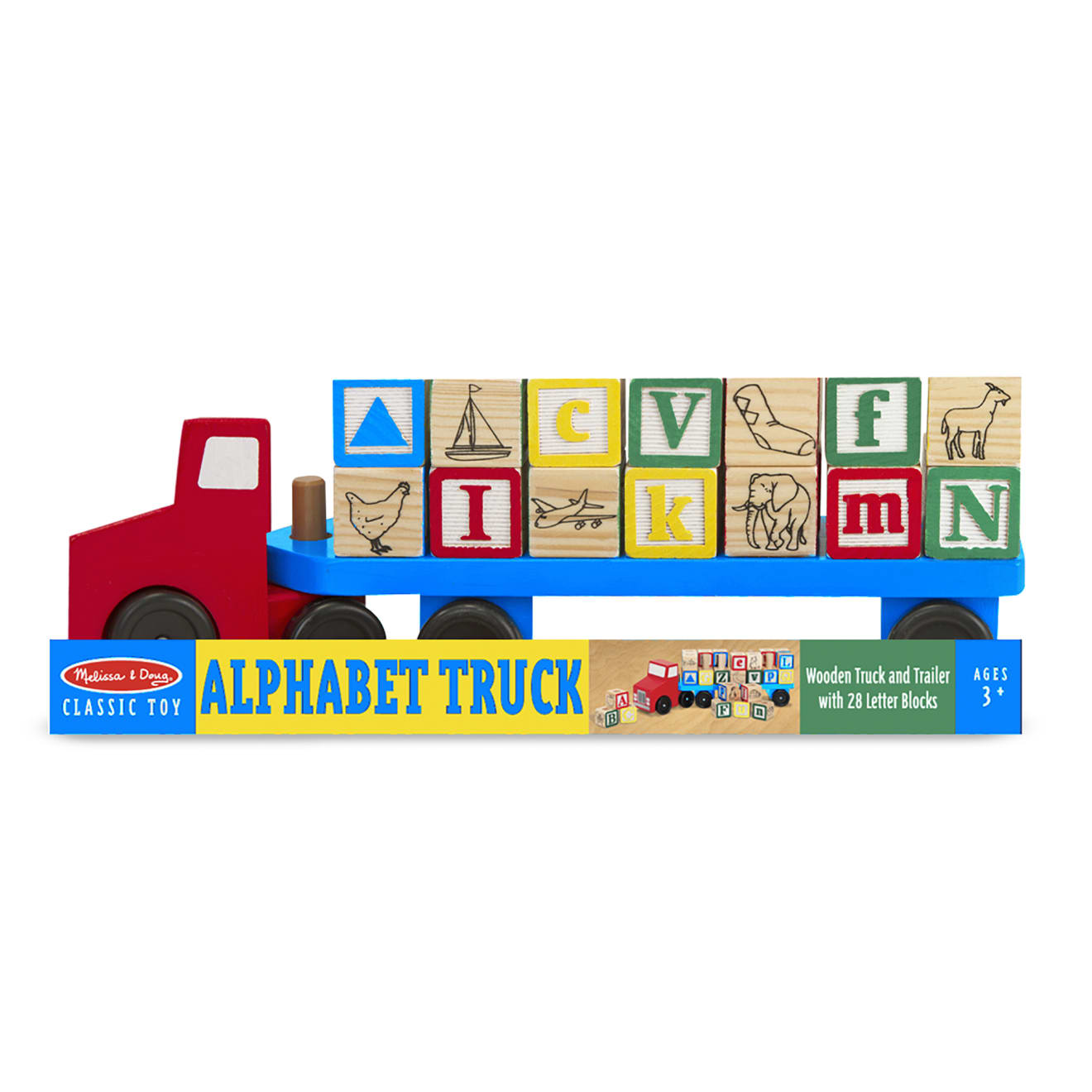 Melissa & Doug Alphabet Blocks Wooden Truck - Image 3