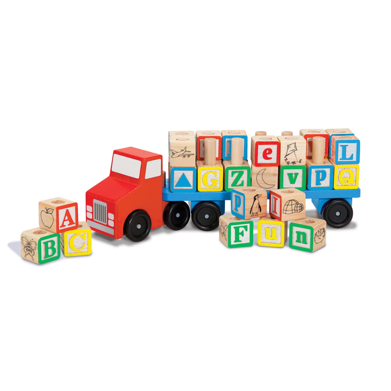 Melissa & Doug Alphabet Blocks Wooden Truck - Image 4