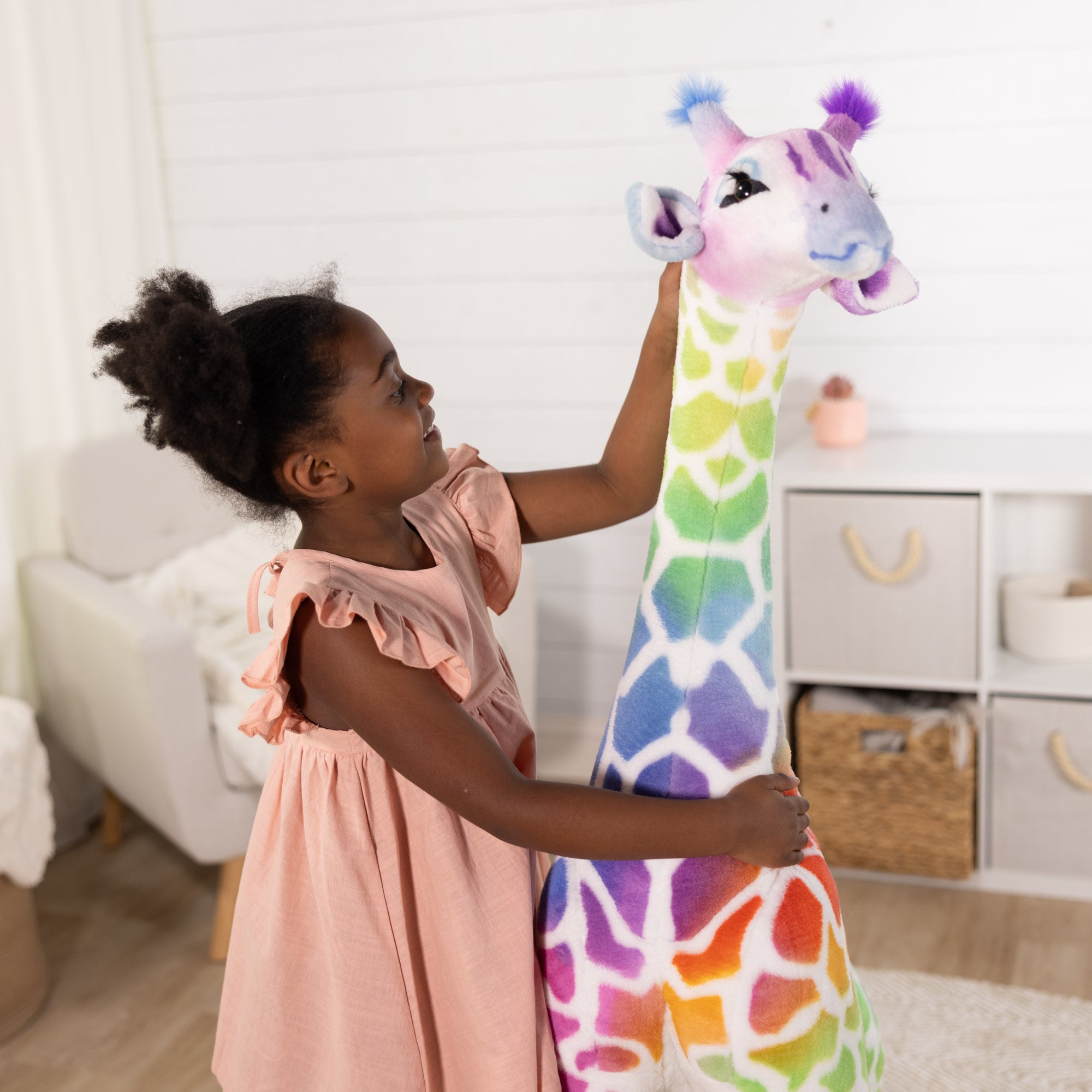 Melissa & Doug Rainbow Giraffe Lifelike Plush - Image 7